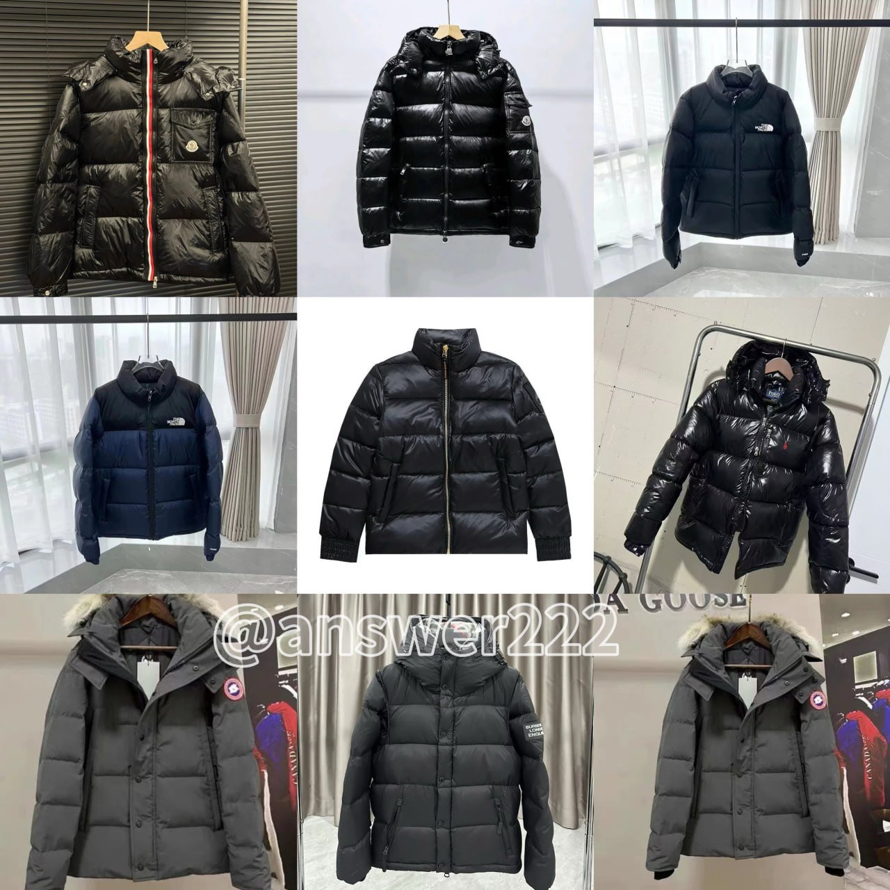 Moncler，ralph，Gucci，Canada goose，trapstar，Burberry ，moose jacket down