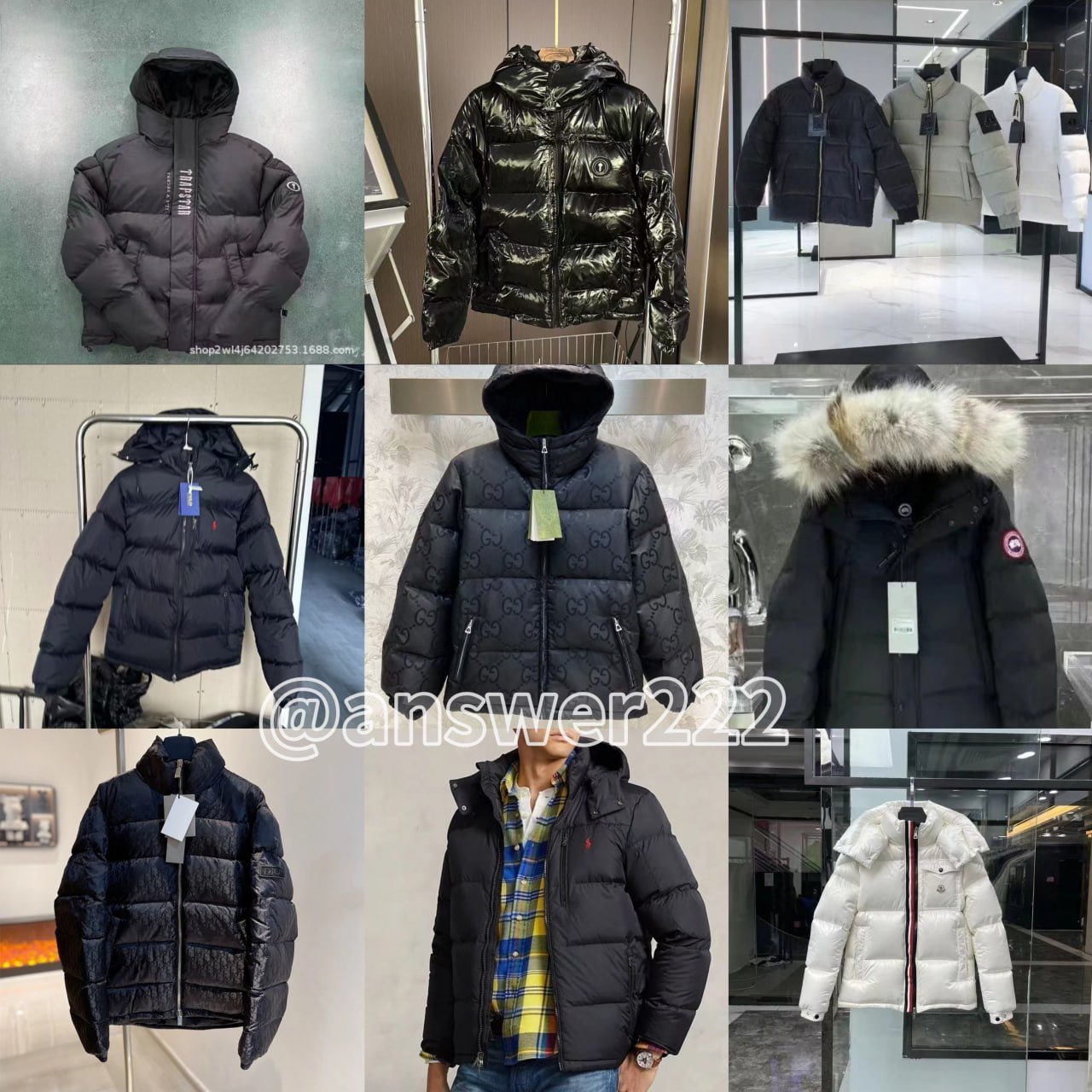 Moncler，ralph，Gucci，Canada goose，trapstar，Burberry ，moose jacket down