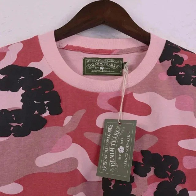 DENIM TEARS Kapok Camouflage Foam Print Loose Short-sleeved T-shirt Shorts Set