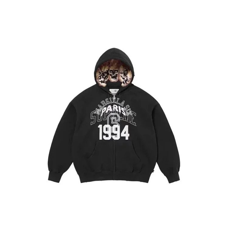  Nike×supreme Stussy Fashionable Jira joint skull ghost fire destruction hooded sweatshirt tracksui