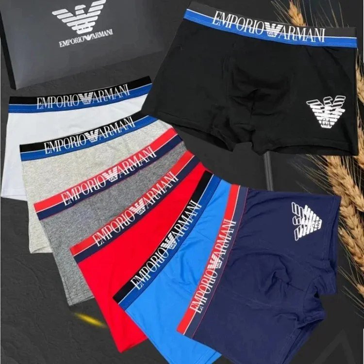 EMPORIO ARMANI Men's Fashion Solid Color Briefs Boxer Briefs 3PCS