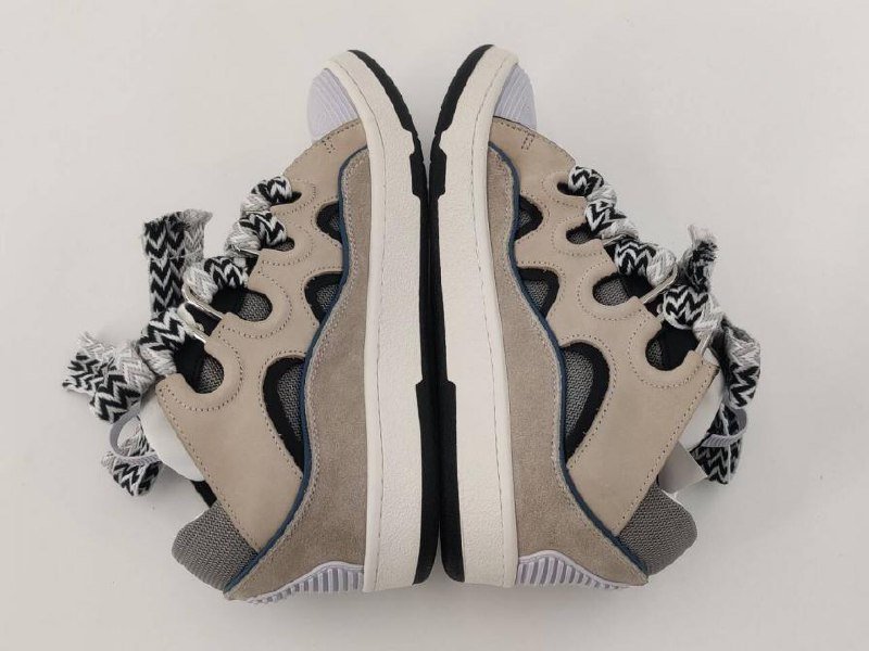 LANVIN Leather Curb Series Sneakers with Colorful 