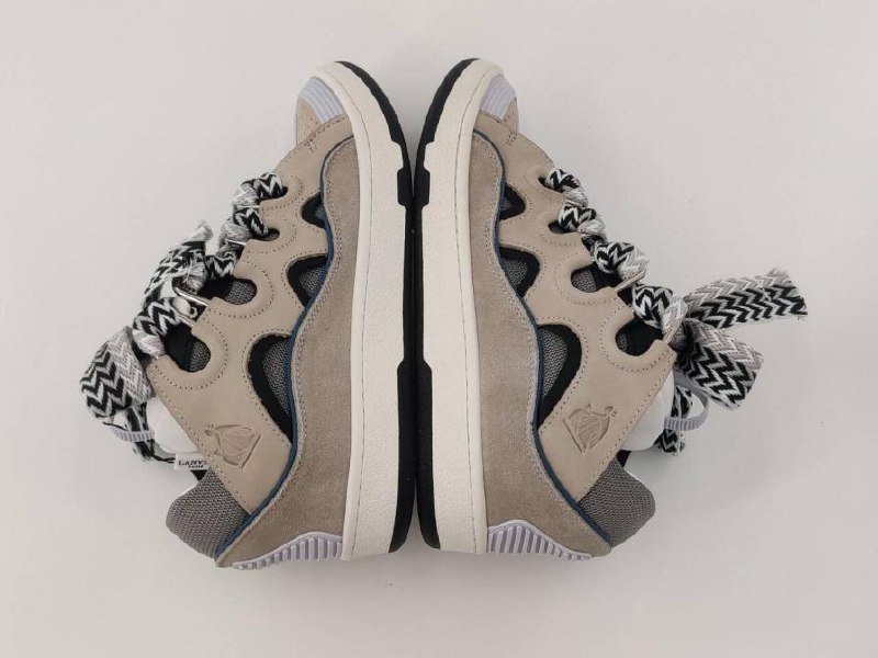 LANVIN Leather Curb Series Sneakers with Colorful 