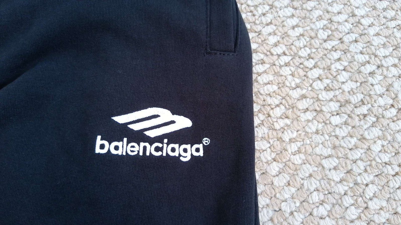  Balenciaga Men's Embroidered Logo Sweatpants