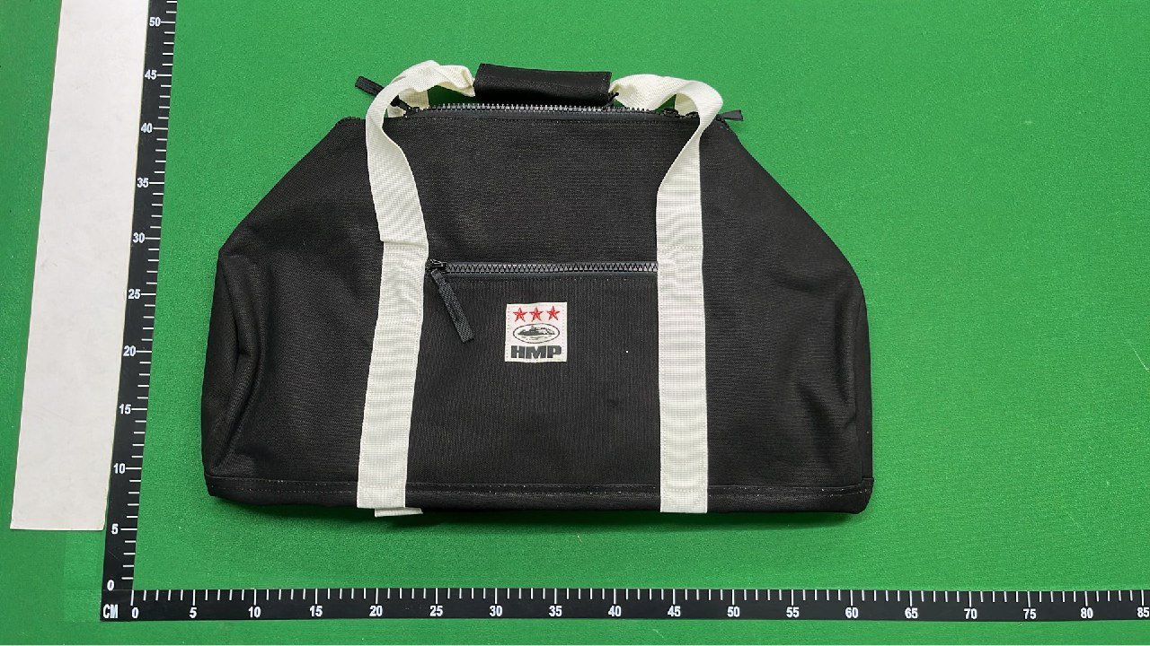  Cortez Alcatraz Duffle Bag - Black with Beige Straps