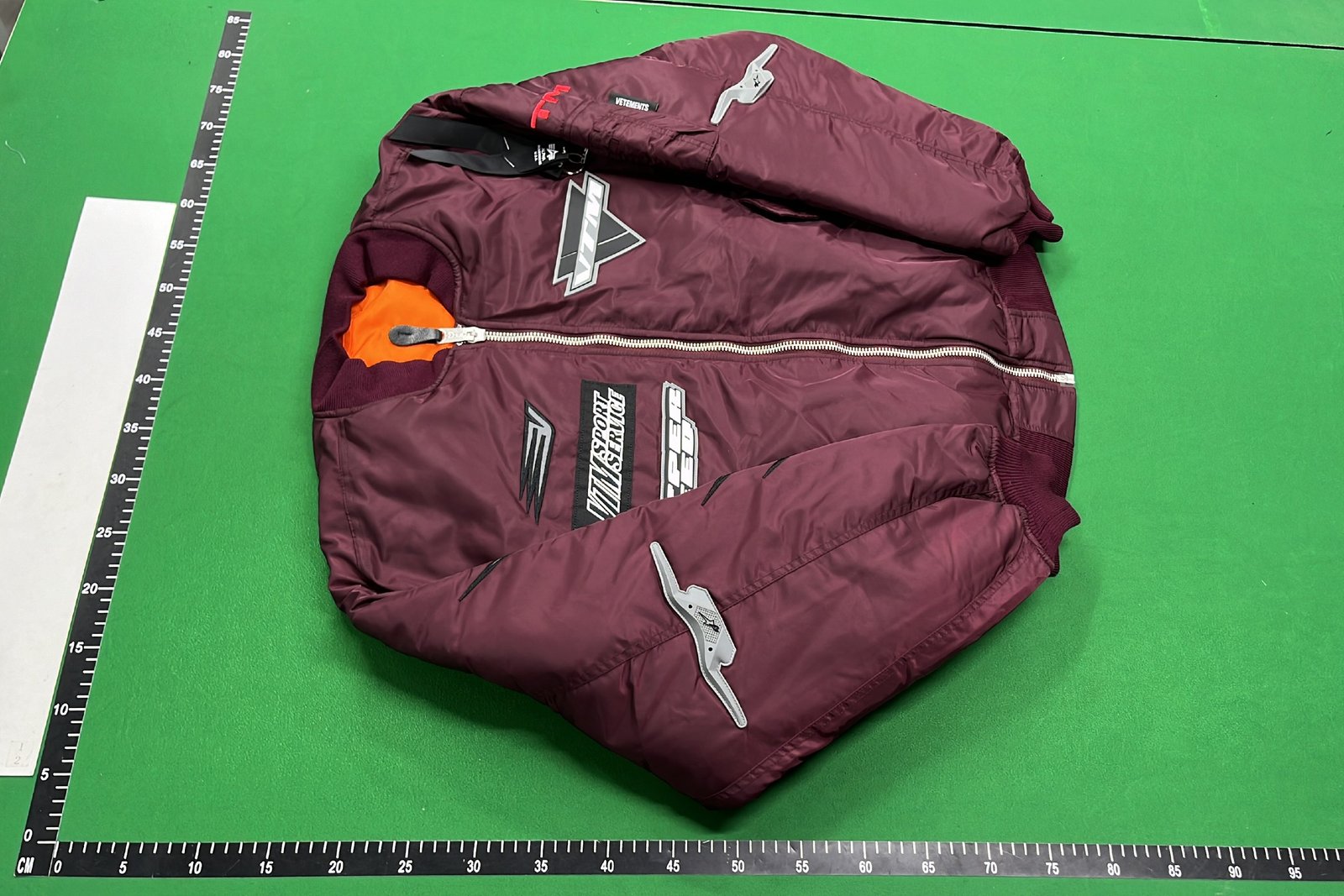 Men's Maroon Bomber Jacket with Reflective Stripes