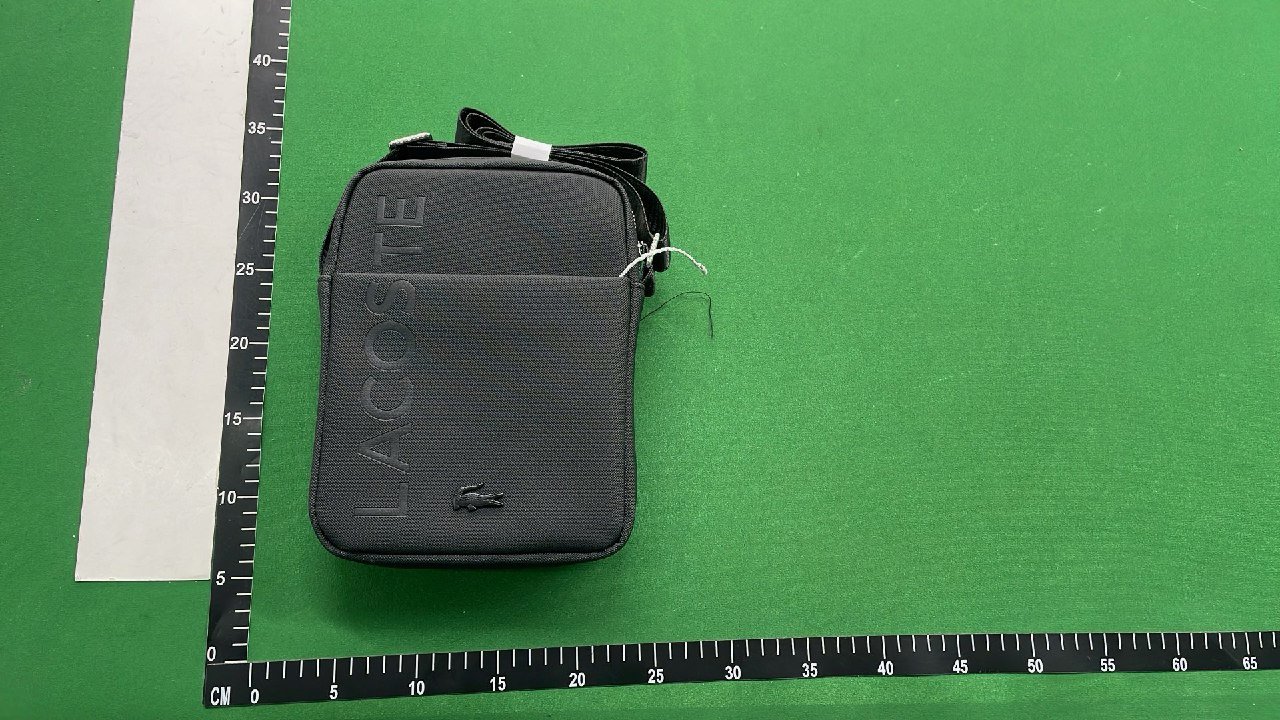 Lacoste Men's Black Canvas Crossbody Bag with Logo