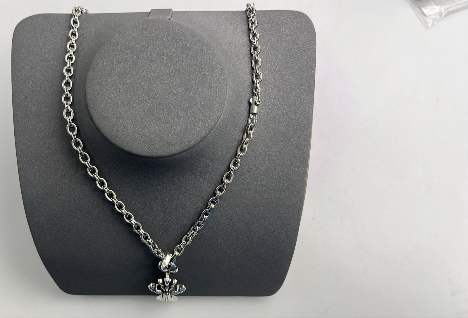  Chrome Hearts Dagger Pendant Necklace Silver Chain Jewelry