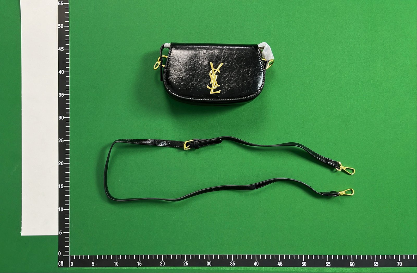 YSL Classic Leather Handbag with Gold Logo