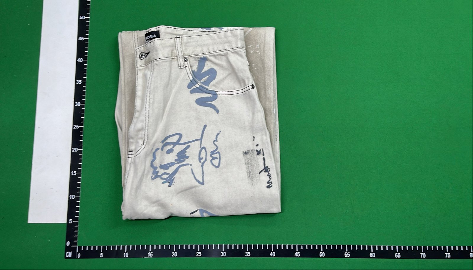 Abstract Graffiti Print Wide Leg Jeans for Men