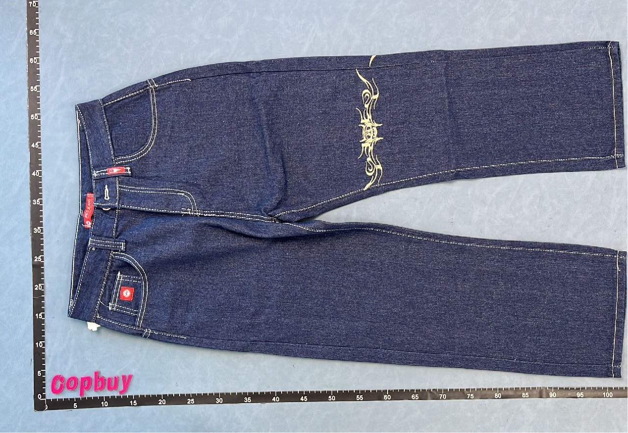 Men's Black Denim Pants with Skull Design Fashion Streetwear