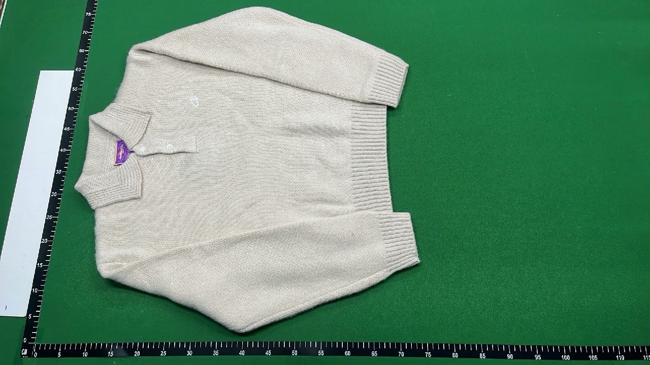 Vintage Cream Knit Sweater with Purple Label